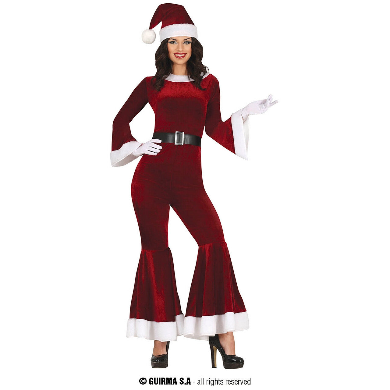Op deze afbeelding zie je een Kostuums, van het merk Guirma. Fancy Winter Santa Vrouw Kostuum