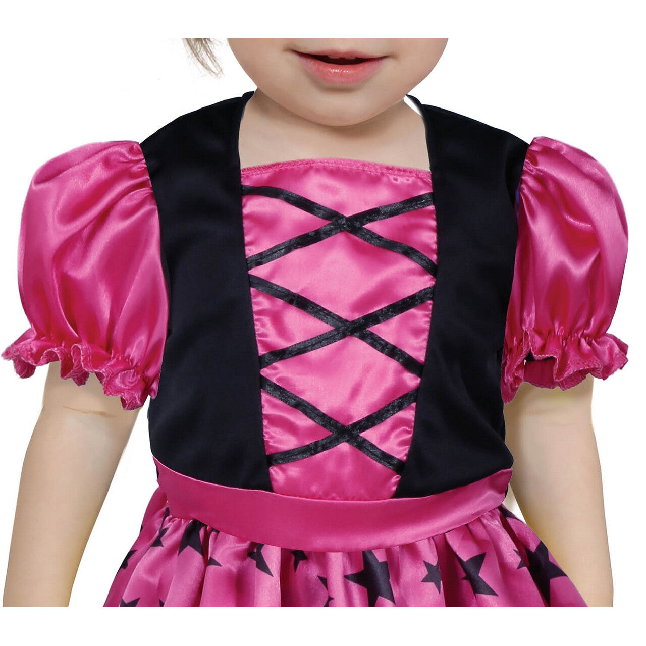 Op deze afbeelding zie je een Kostuums, van het merk Guirca. Roze Sterrenheks Selena Heksenketel Meisje Kostuum