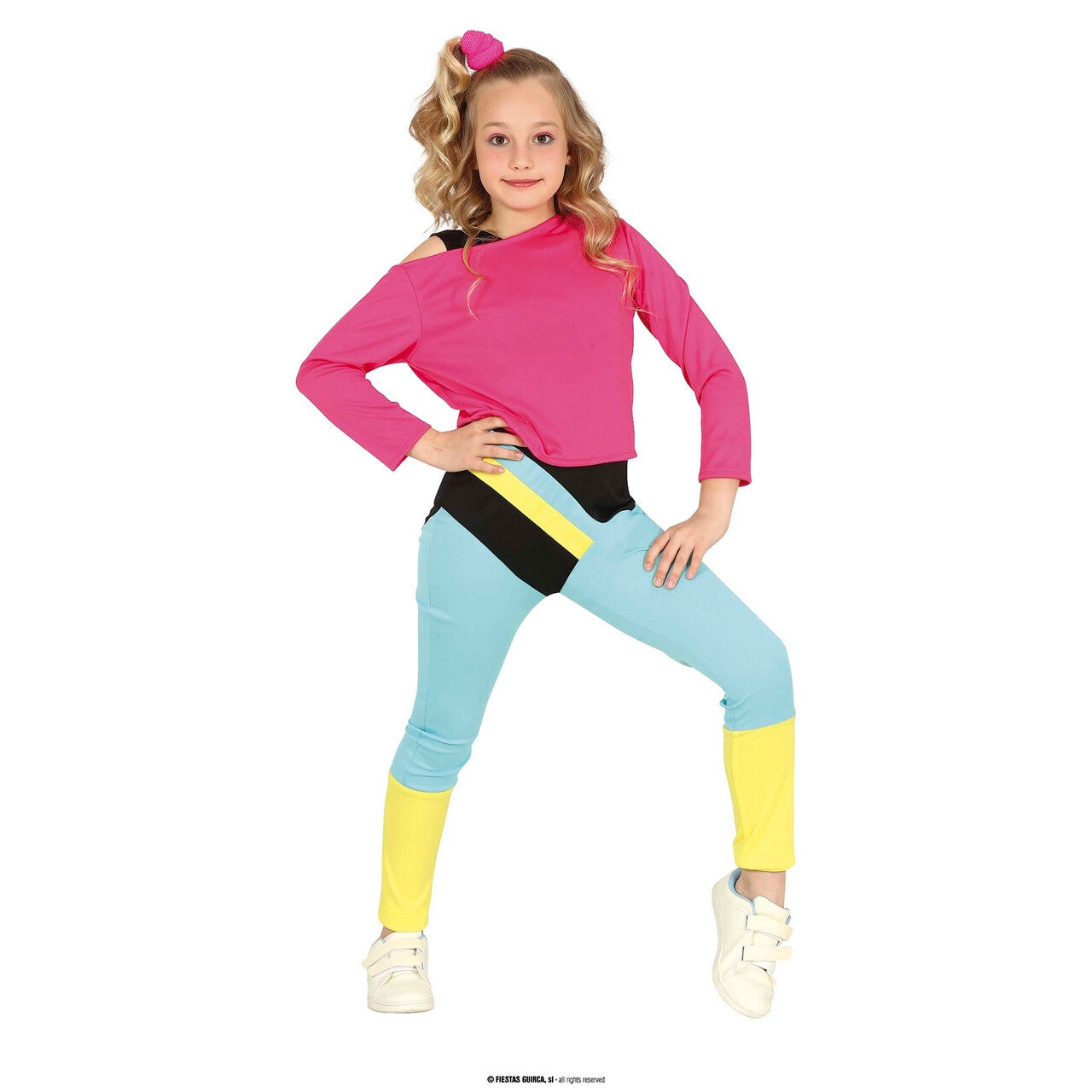 Op deze afbeelding zie je een Kostuums, van het merk Guirca. Jaren 80 Turnster Nadia Meisje Kostuum