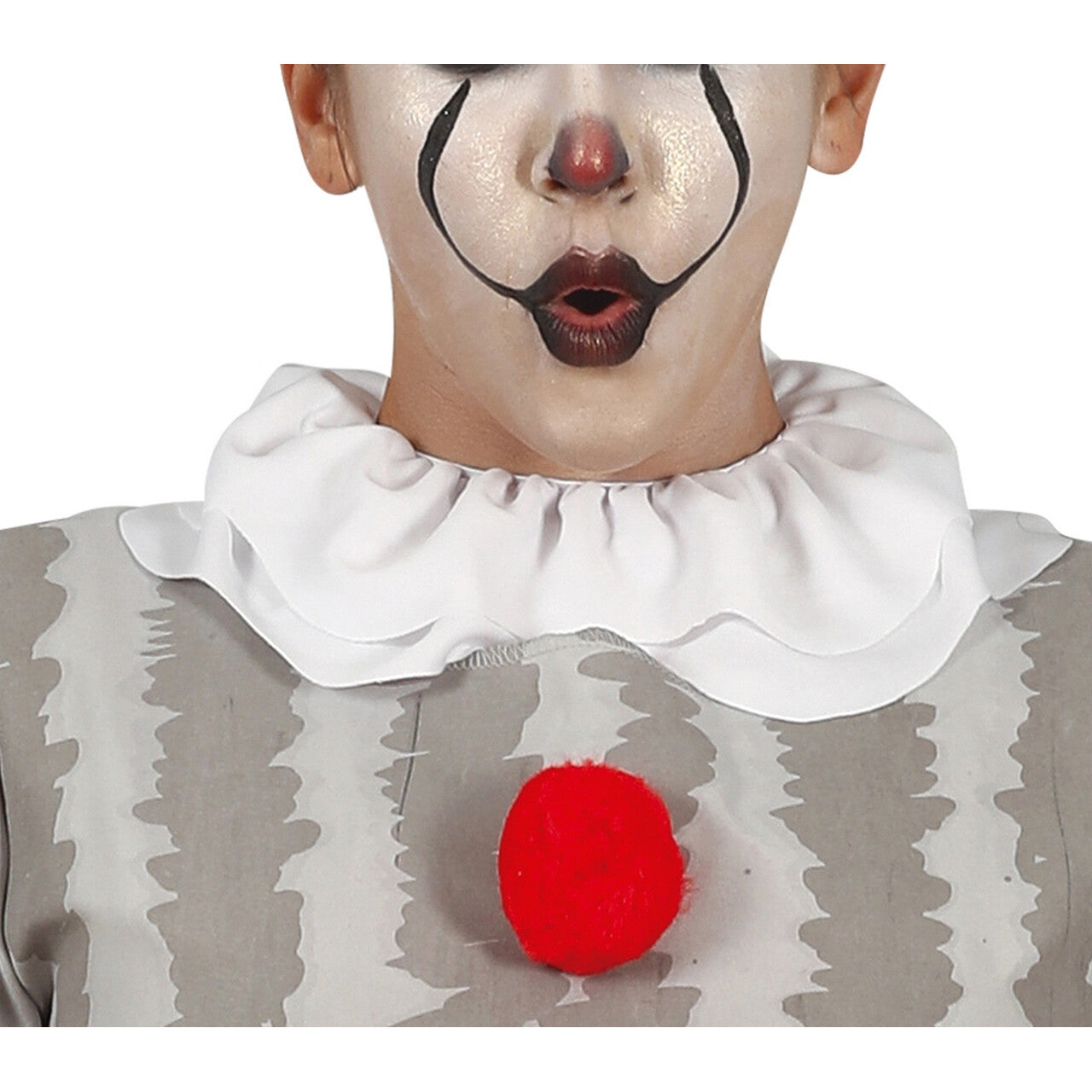 Op deze afbeelding zie je een Kostuums, van het merk Guirca. Niet Zo Vrolijke Grijze Scary Clown Vrouw Kostuum