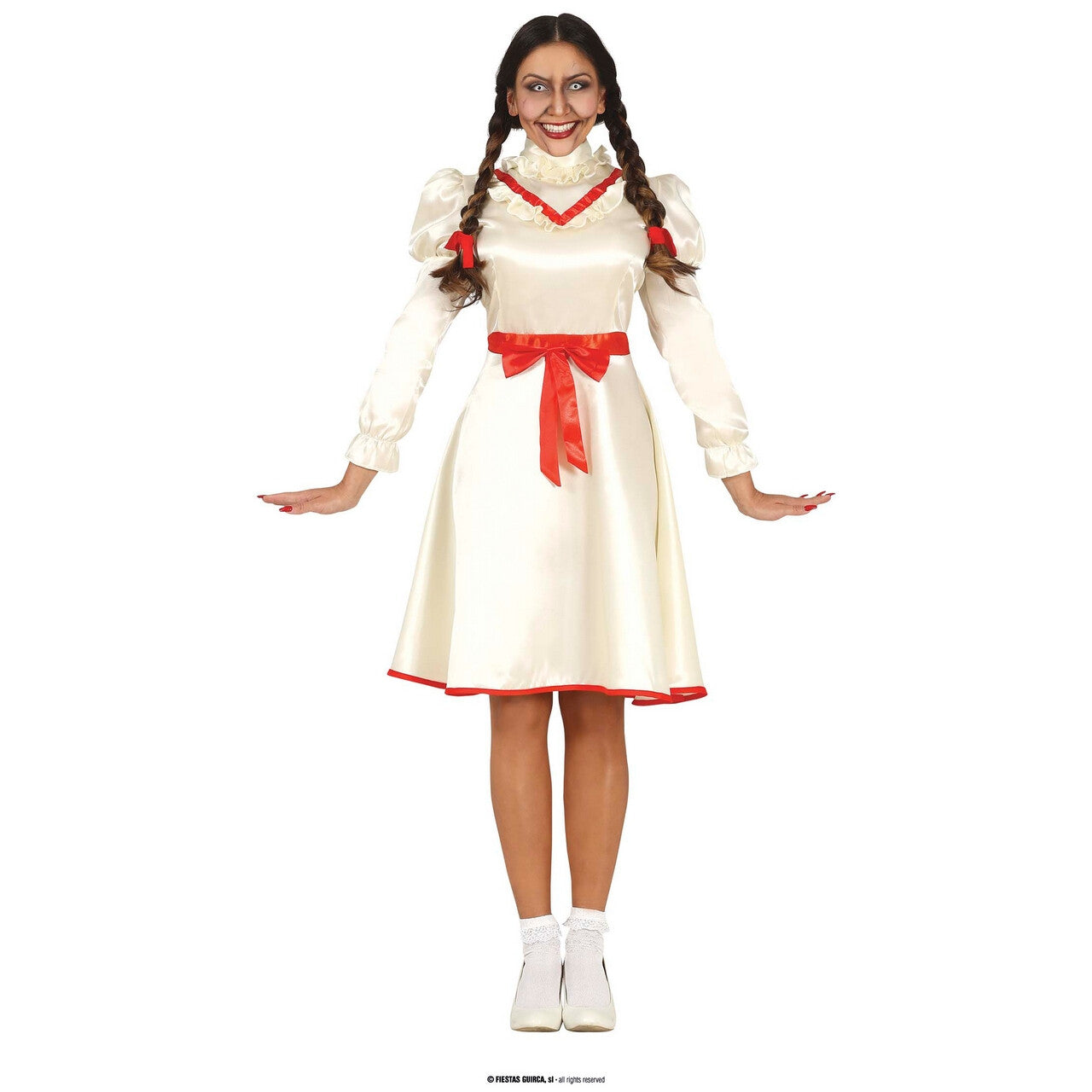 Op deze afbeelding zie je een Kostuums, van het merk Guirca. Bezeten Horror Pop Annabelle Vrouw Kostuum