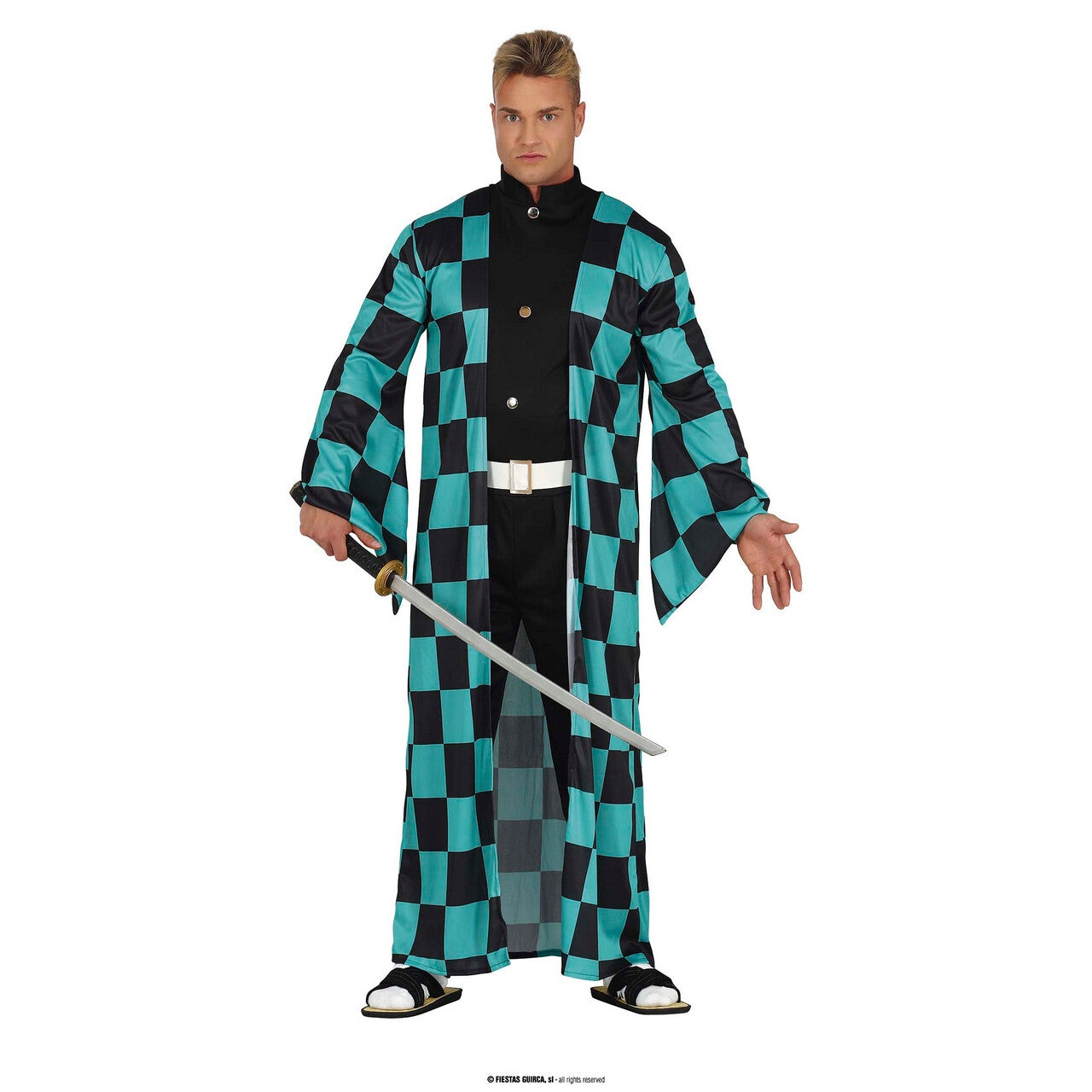 Op deze afbeelding zie je een Kostuums, van het merk Guirca. Demonenjager Mr Kamado Man Kostuum