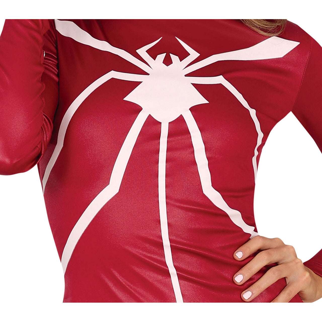 Op deze afbeelding zie je een Kostuums, van het merk Guirca. Rode Spider Diva Spiderella Vrouw Kostuum