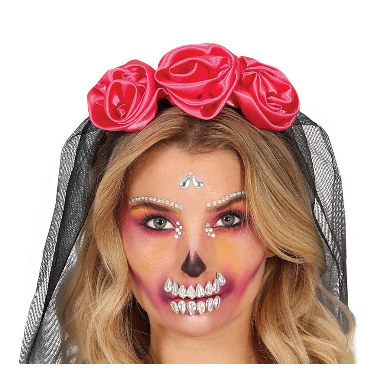 Op deze afbeelding zie je een Kostuums, van het merk Guirca. Flower Kill Day Of The Dead Vrouw Kostuum