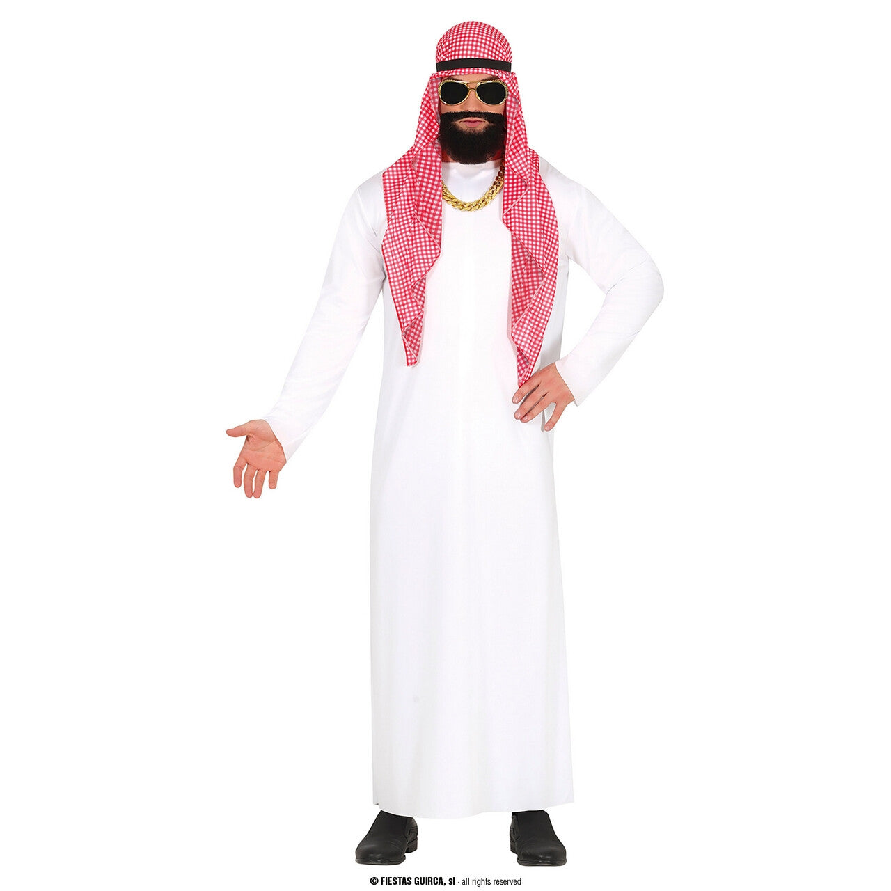 Op deze afbeelding zie je een Kostuums, van het merk Guirca. Schatrijke Sjeik Ali Miljoenari Man Kostuum