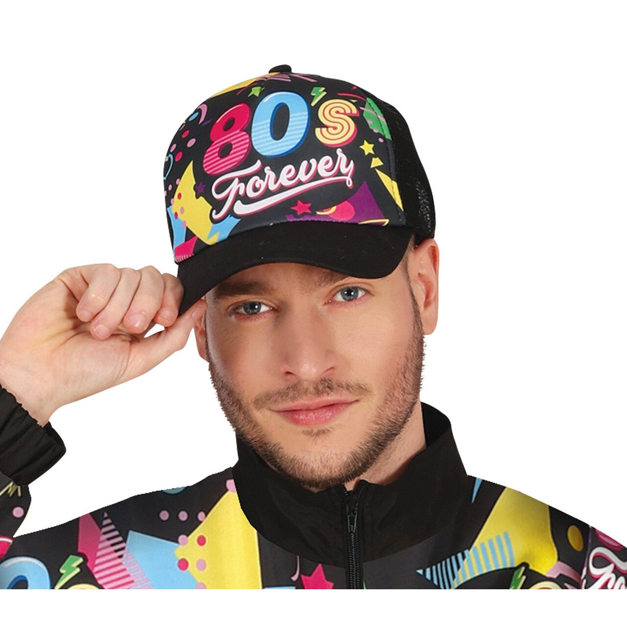Op deze afbeelding zie je een Kostuums, van het merk Guirca. Jaren 80 Trainingspak 80s Forever Man Kostuum