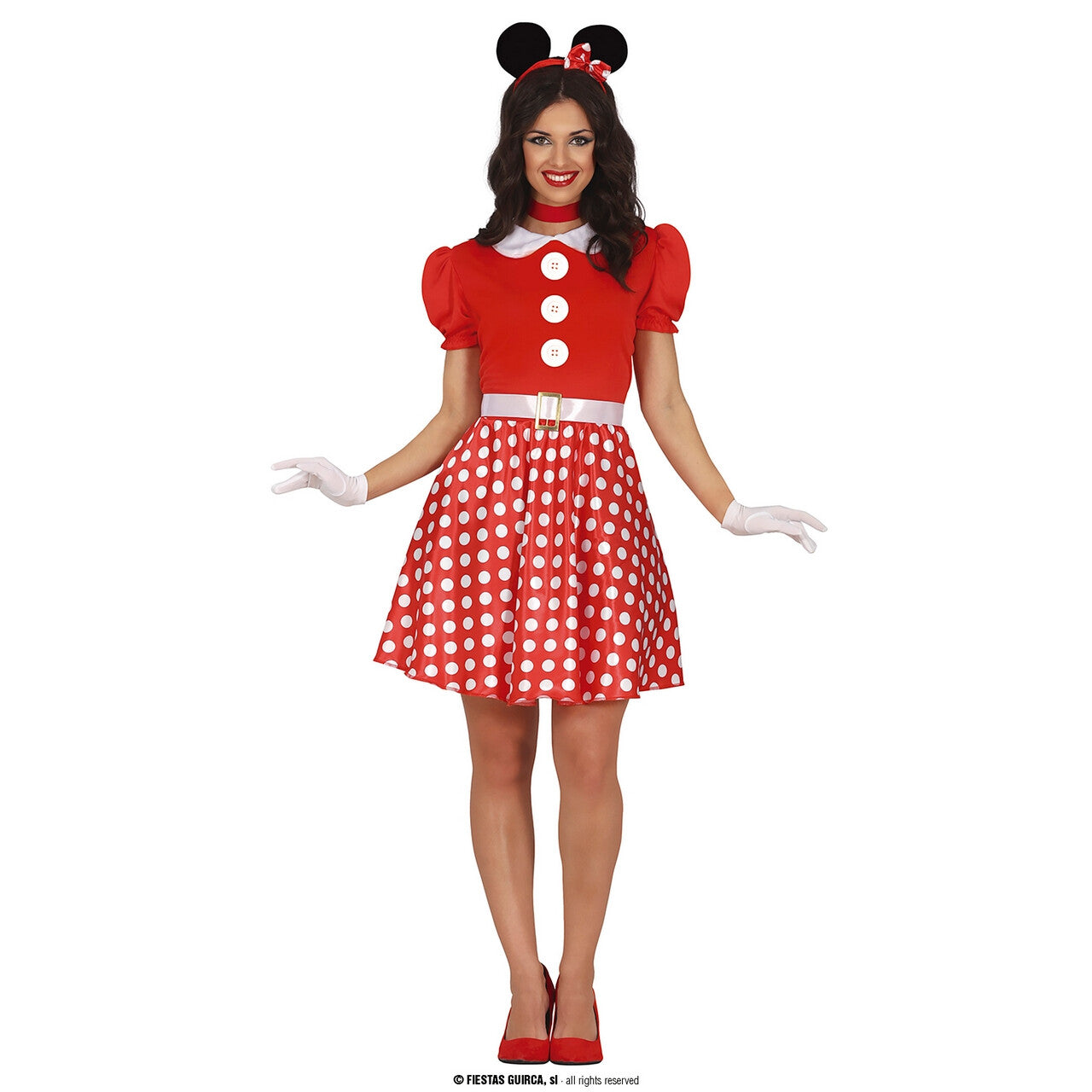 Op deze afbeelding zie je een Kostuums, van het merk Guirca. Mooie Minnie De Muis Vrouw Kostuum