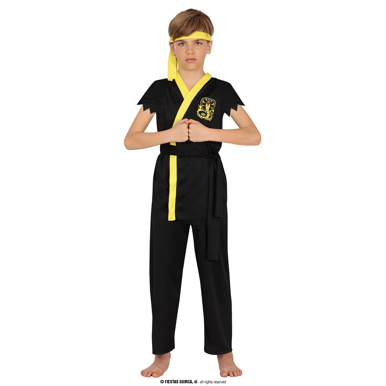 Op deze afbeelding zie je een Kostuums, van het merk Guirca. Cobra Karate Robbie Jongen Kostuum