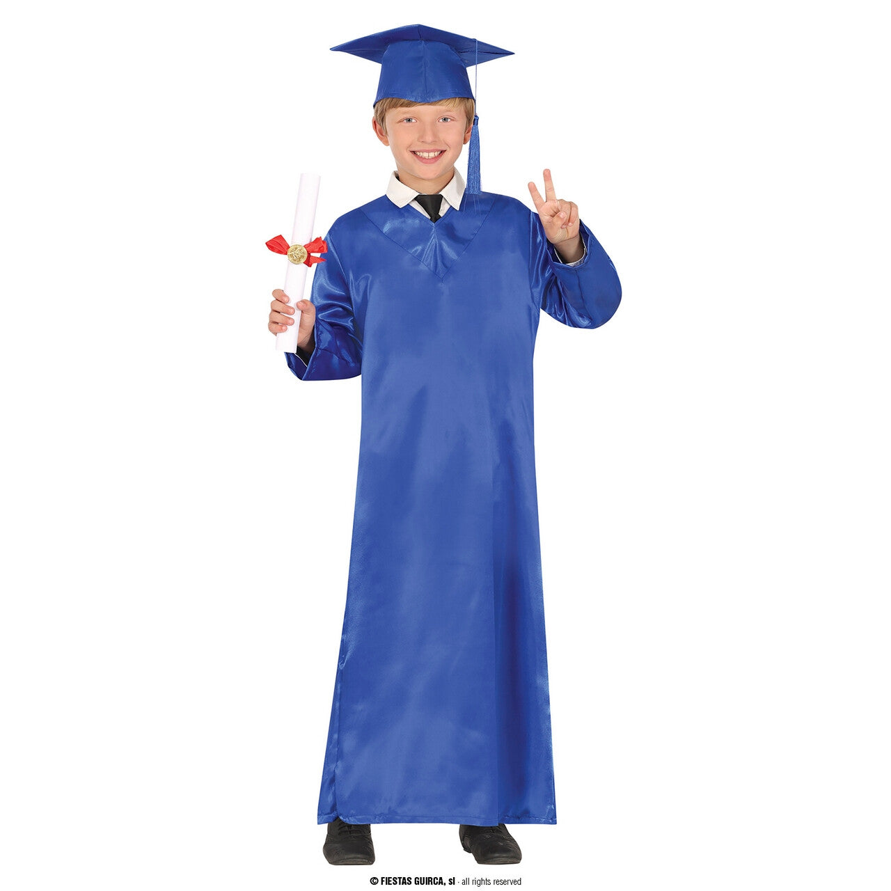Op deze afbeelding zie je een Kostuums, van het merk Guirca. Blue Master Graduate Kind Kostuum