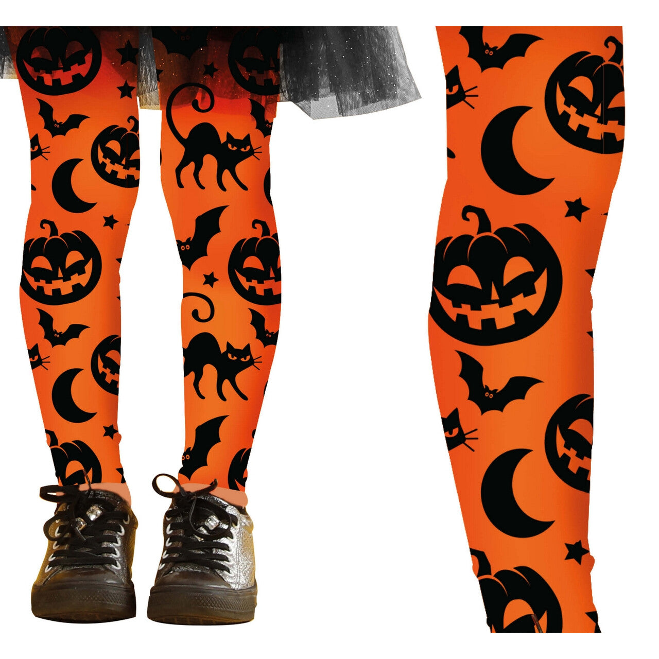 Op deze afbeelding zie je een Accessoires, van het merk Guirca. Oranje Halloween Pompoen Panty