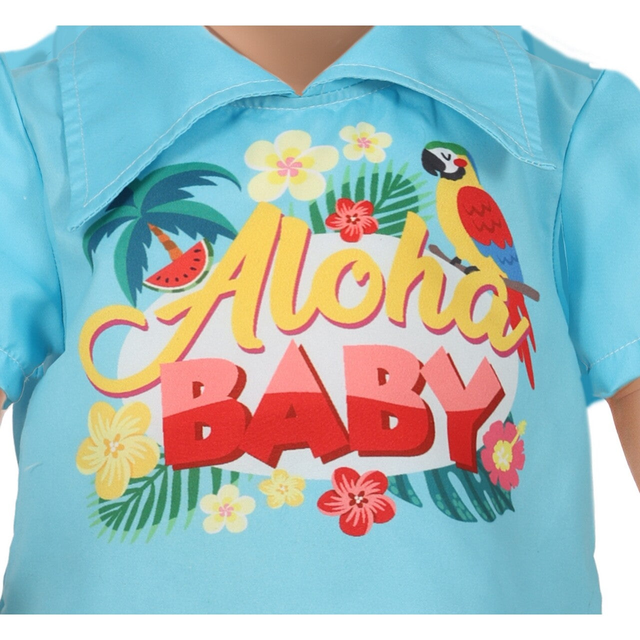 Op deze afbeelding zie je een Kostuums, van het merk Guirca. Aloha Tropische Baby Blauw Kind Kostuum