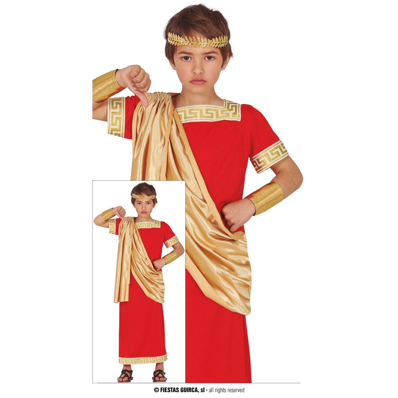 Op deze afbeelding zie je een Kostuums, van het merk Guirca. Kleine Romeinse Overheerser Jongen Kostuum