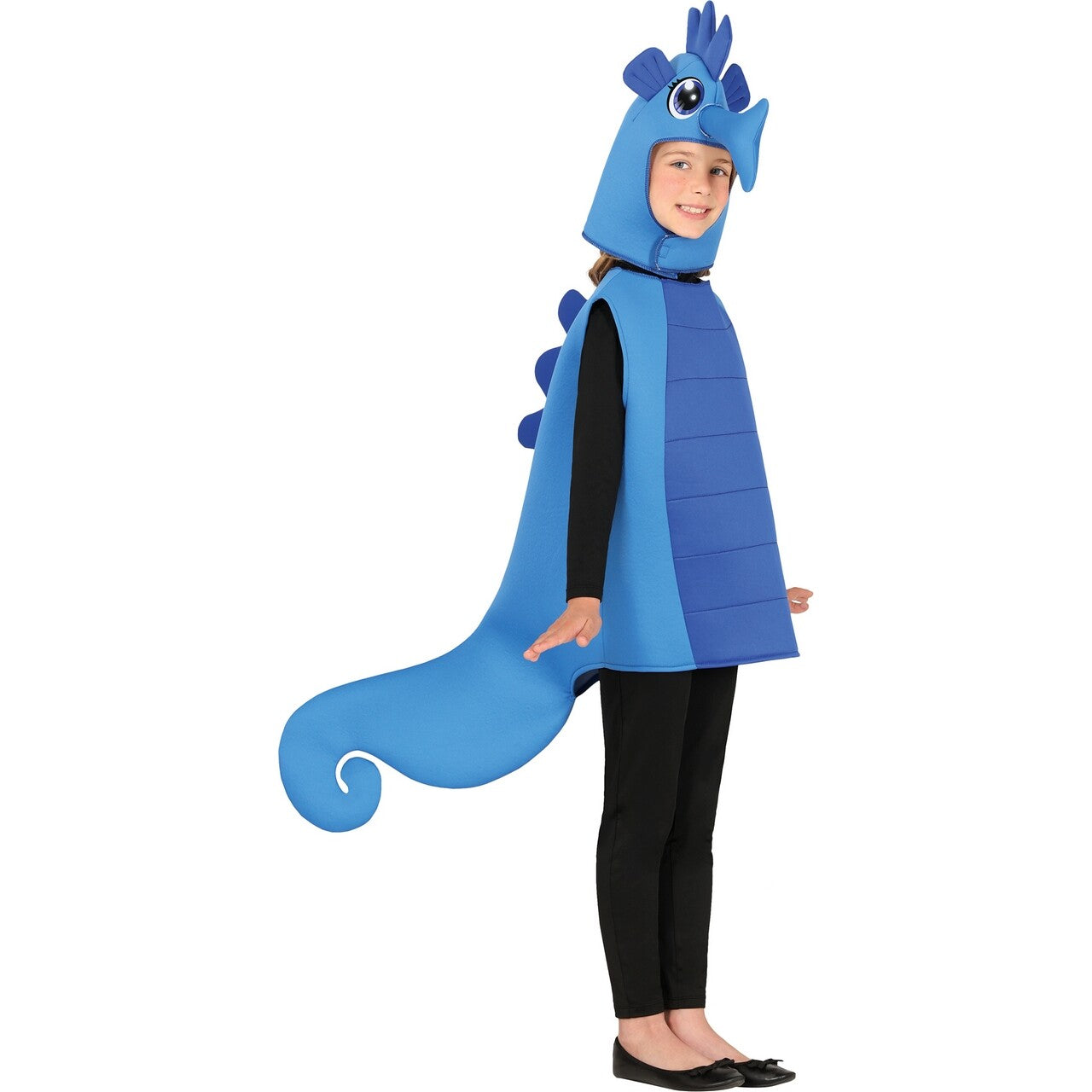 Op deze afbeelding zie je een Kostuums, van het merk Guirca. Blauw Zeepaardje Bluehorse Kind Kostuum