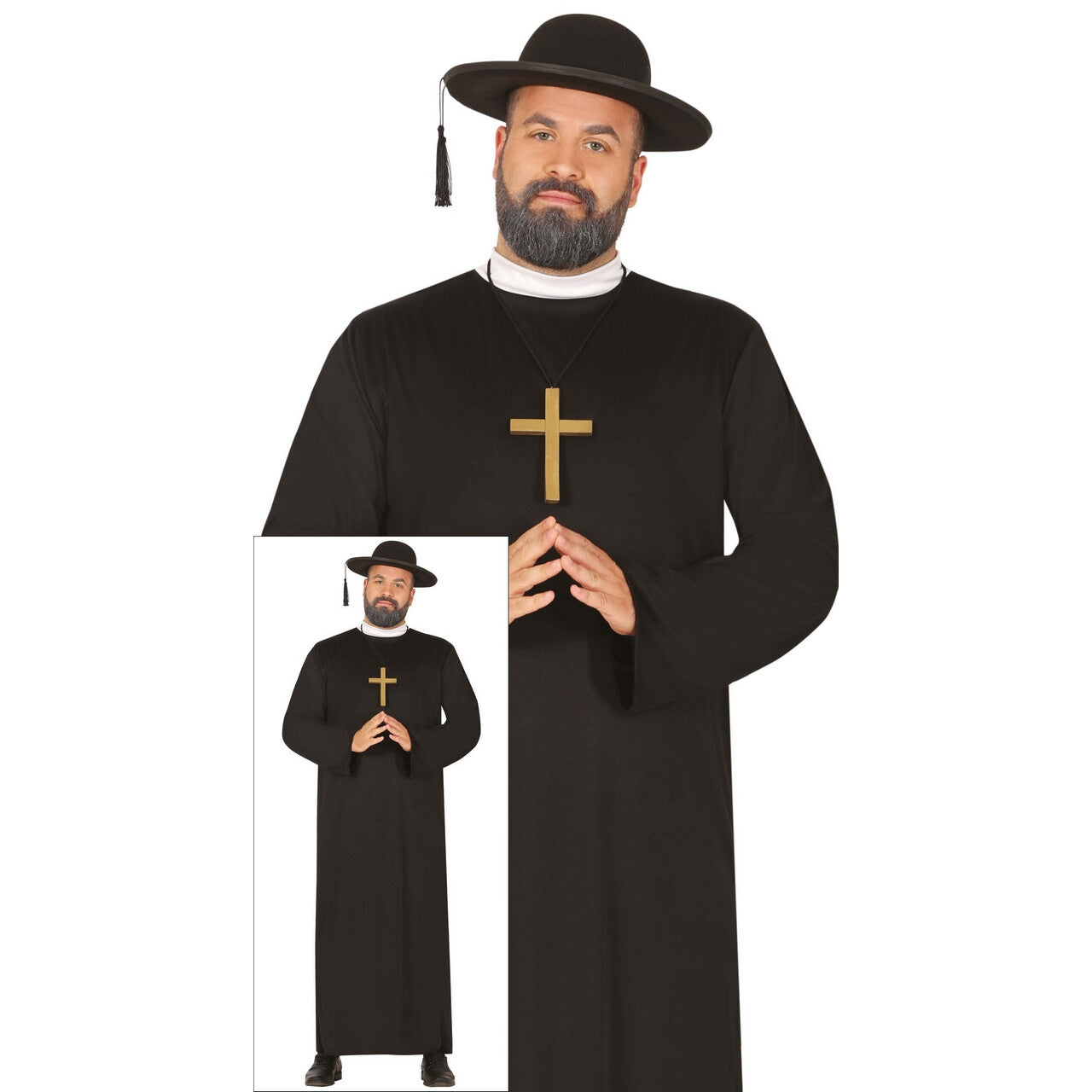 Op deze afbeelding zie je een Kostuums, van het merk Guirca. Priester Preker Van De Waarheid Man Kostuum