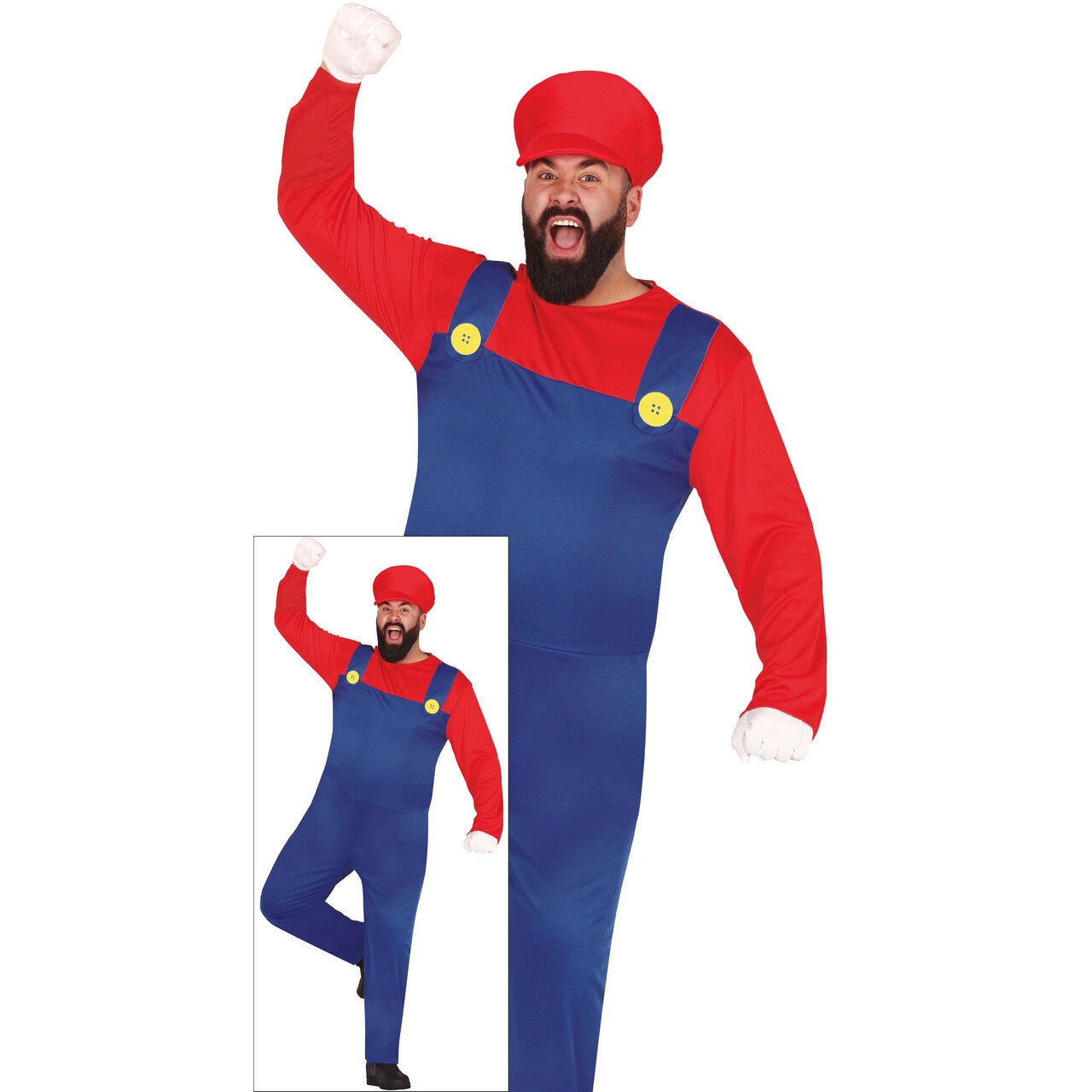 Op deze afbeelding zie je een Kostuums, van het merk Guirca. Oh No Its Mario Man Kostuum