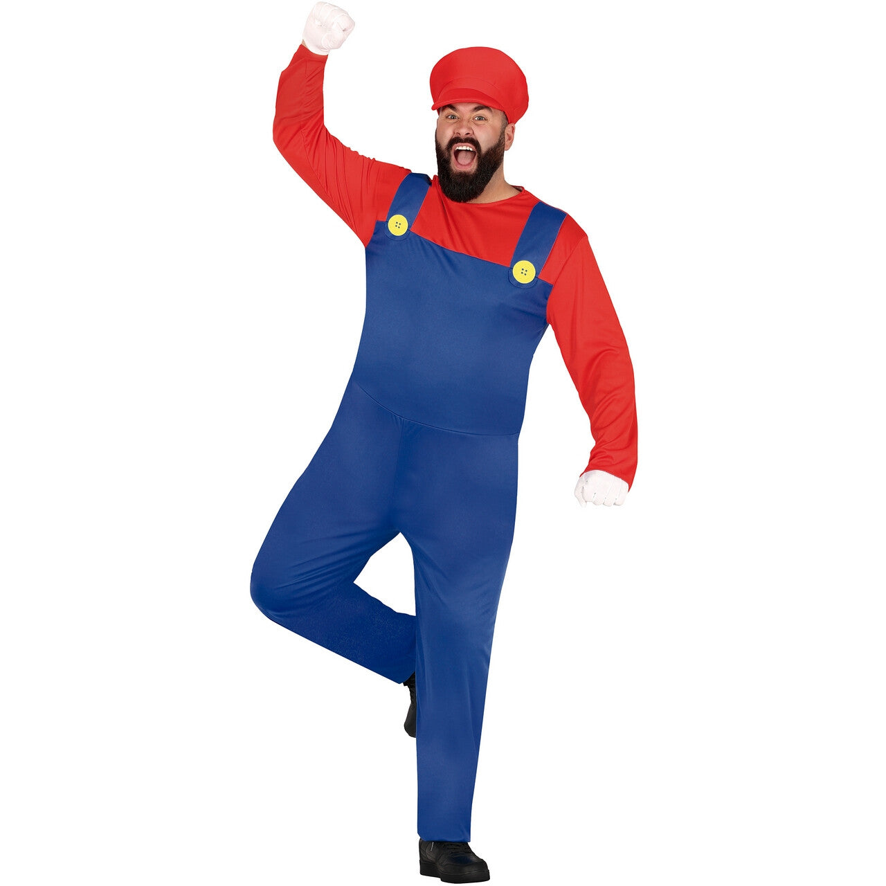 Op deze afbeelding zie je een Kostuums, van het merk Guirca. Oh No Its Mario Man Kostuum