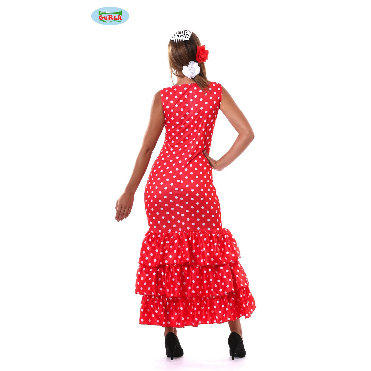Op deze afbeelding zie je een Kostuums, van het merk Guirca. Spaanse Flamenco Danseres Carmen Vrouw Kostuum