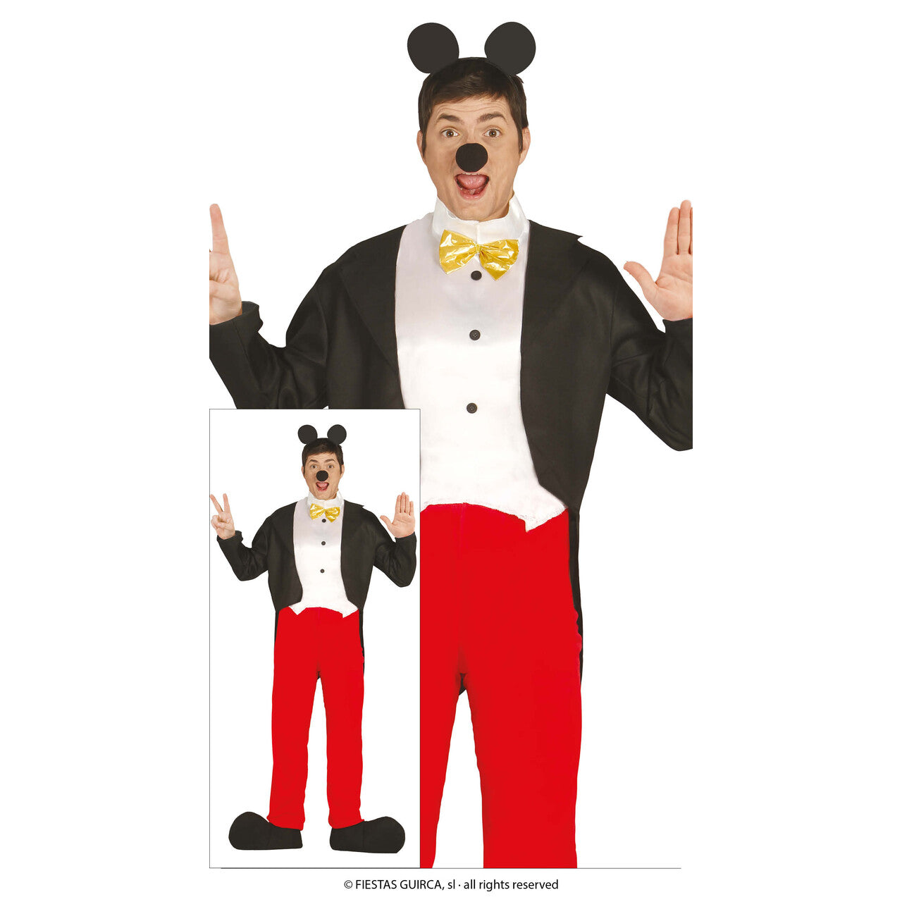 Op deze afbeelding zie je een Kostuums, van het merk Guirca. Mickey De Vrolijke Muis Man Kostuum