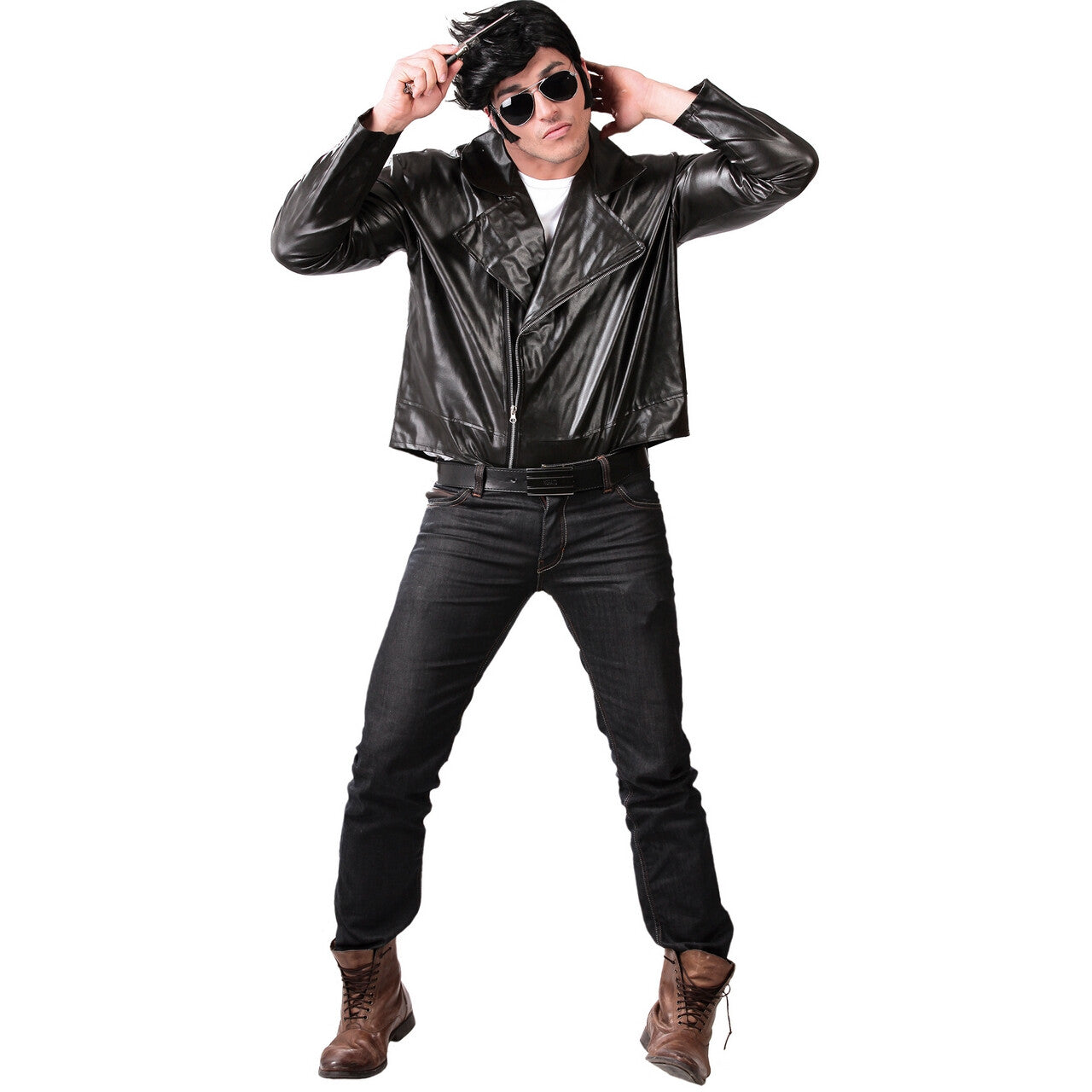 Op deze afbeelding zie je een Kostuums, van het merk Guirca. Stoere Lederlook Biker Jas Man