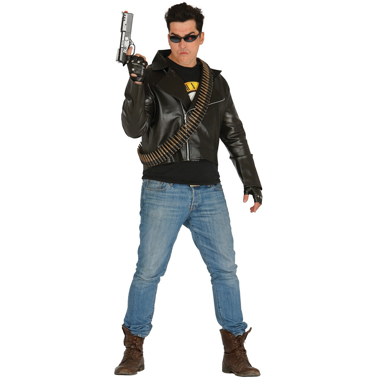 Op deze afbeelding zie je een Kostuums, van het merk Guirca. Stoere Lederlook Biker Jas Man