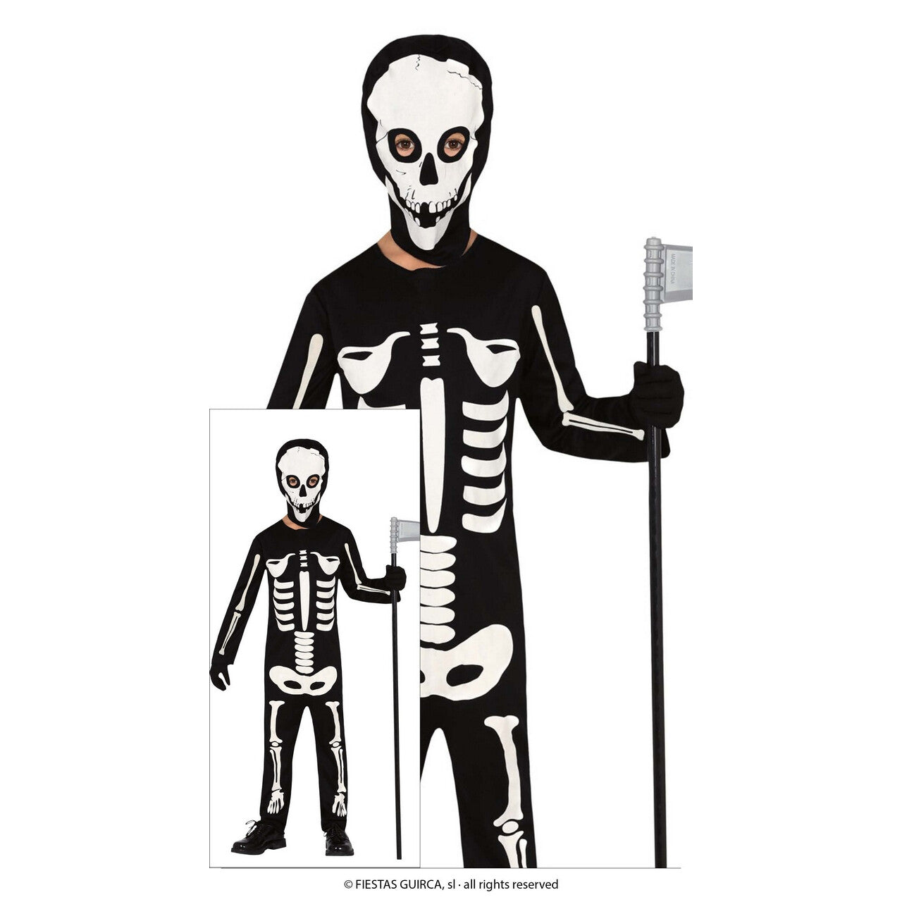 Op deze afbeelding zie je een Kostuums, van het merk Guirca. Halloween Skelet Nachtleven Kind Kostuum