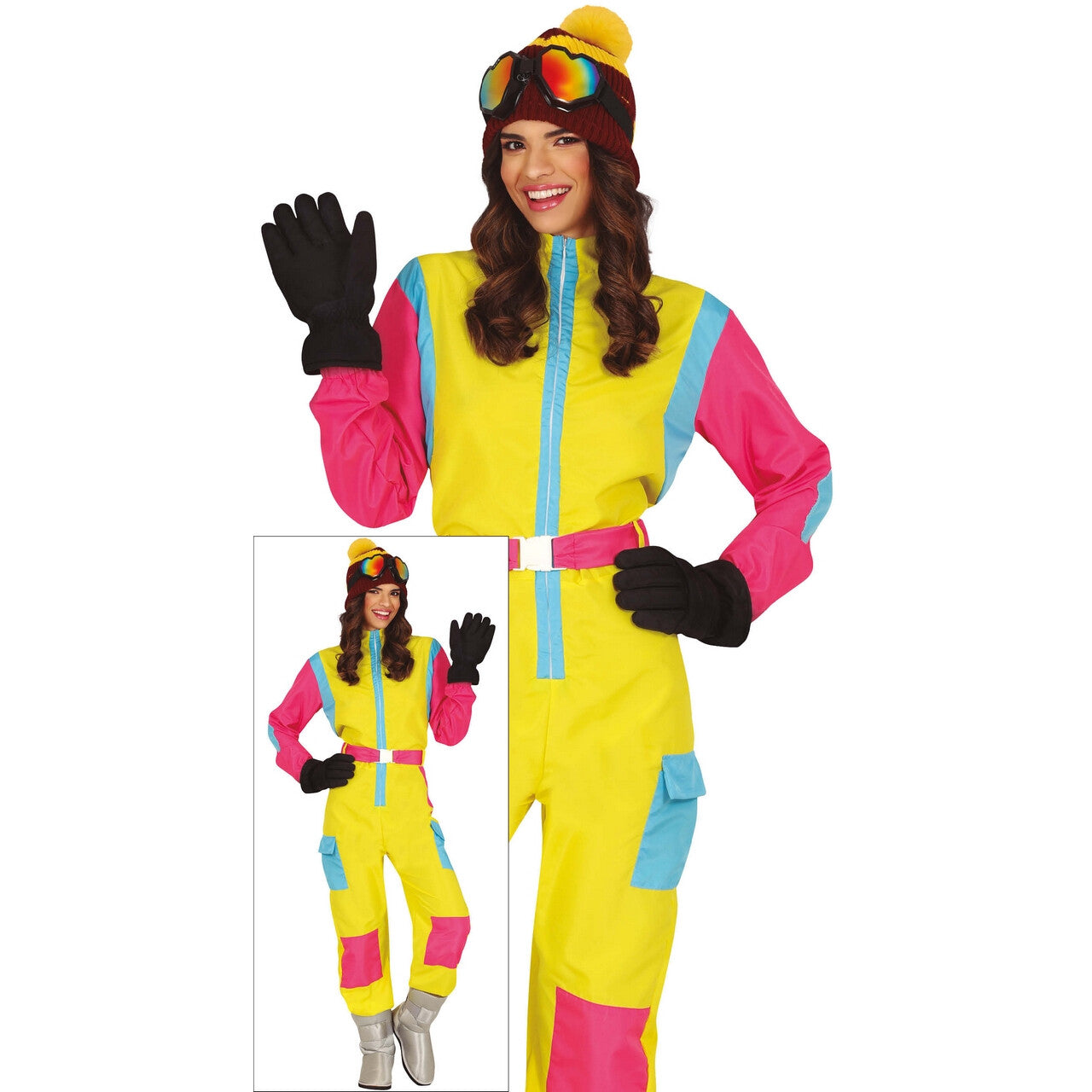 Op deze afbeelding zie je een Kostuums, van het merk Guirca. Skipak Zon En Straal 80s Vrouw Kostuum