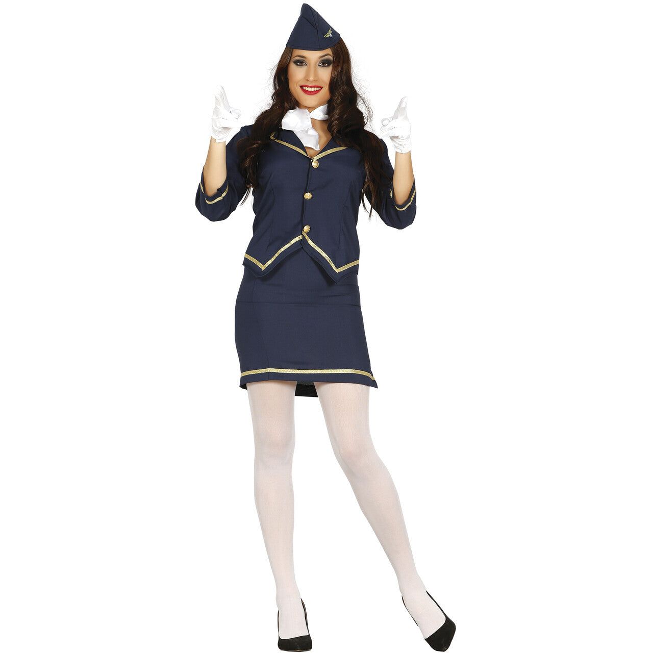 Op deze afbeelding zie je een Kostuums, van het merk Guirca. Stewardess At Your Service Vrouw Kostuum