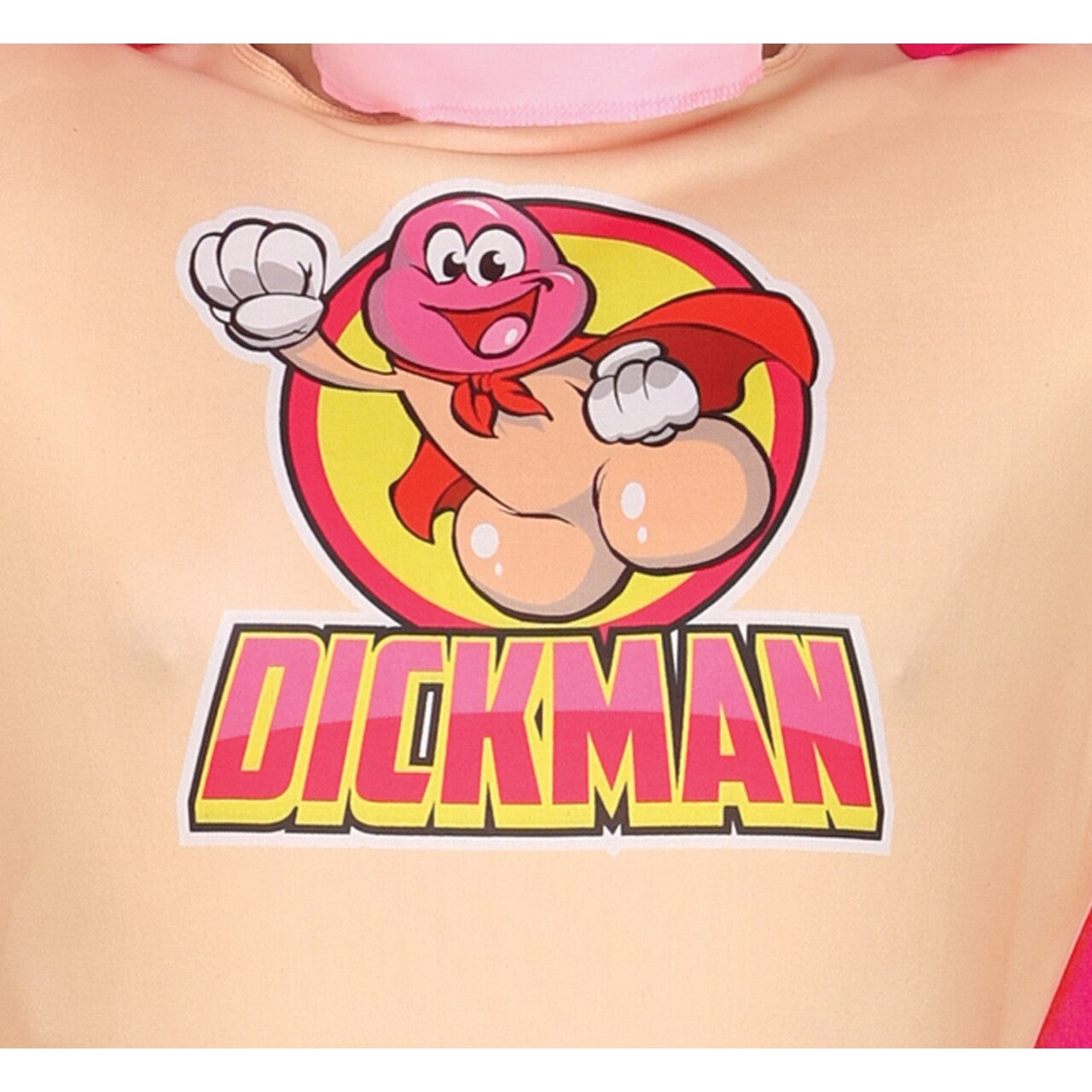 Op deze afbeelding zie je een Kostuums, van het merk Guirca. Roze Super Dickman Kostuum