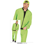 Op deze afbeelding zie je een Kostuums, van het merk Guirca. Groene Neon Tracksuit Super 90s Man Kostuum