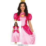 Op deze afbeelding zie je een Kostuums, van het merk Guirca. Superster Prinses Perzik Vrouw Kostuum