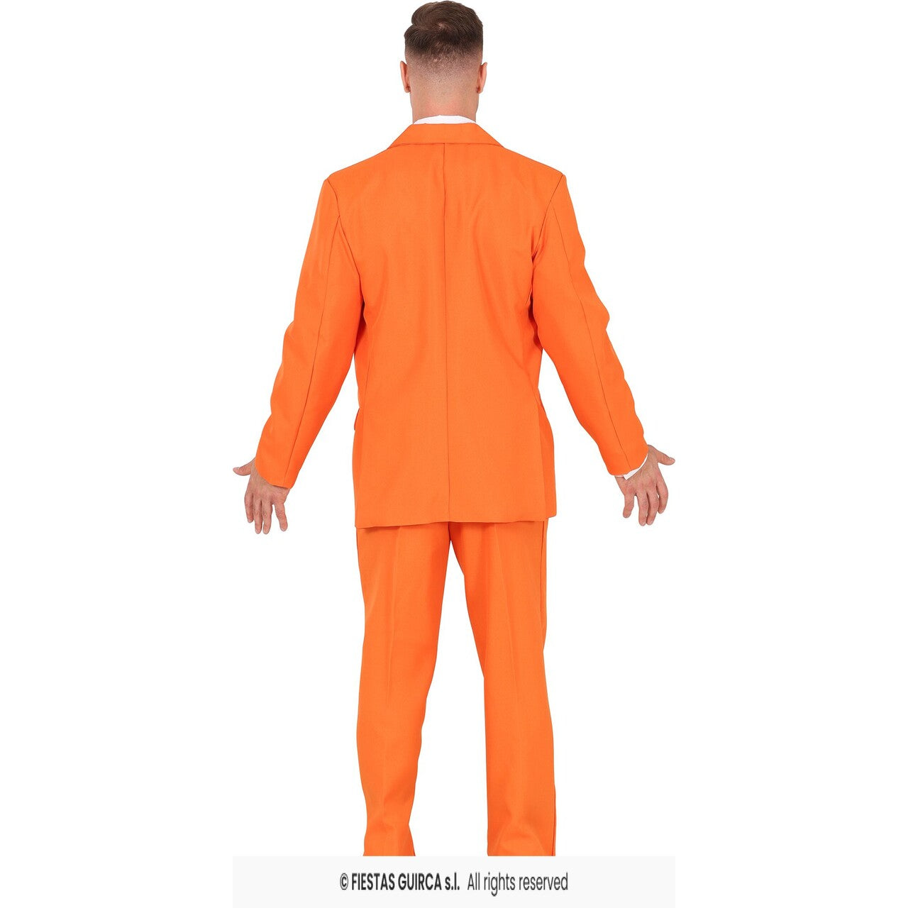 Op deze afbeelding zie je een Kostuums, van het merk Guirca. Orange Suit, Adult Man Kostuum