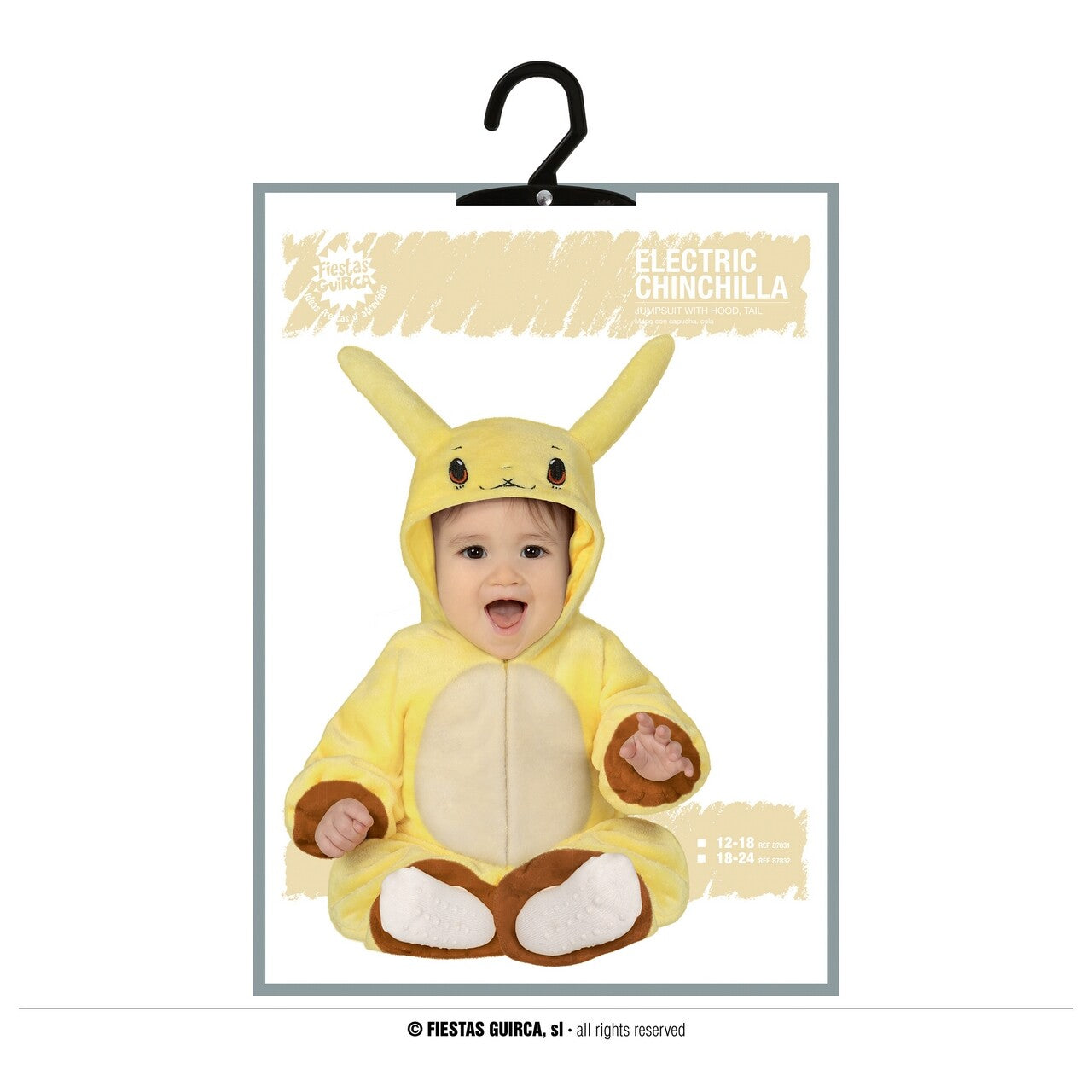 Op deze afbeelding zie je een Kostuums, van het merk Guirca. Electrische Pika Pika Kind Kostuum