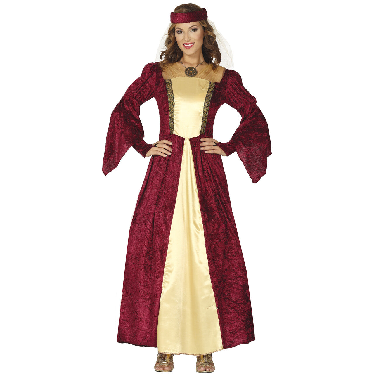 Op deze afbeelding zie je een Kostuums, van het merk Guirca. Middeleeuwse Jonkdame Prinses Velvet Vrouw Kostuum