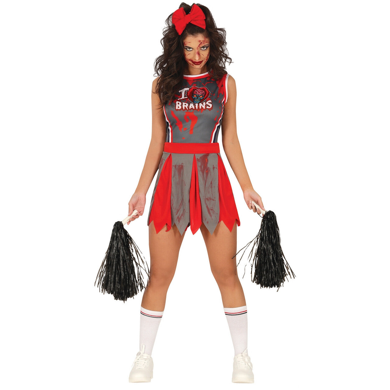 Op deze afbeelding zie je een Kostuums, van het merk Guirca. Populaire I Love Brains Cheerleader Zombie Ball Team Vrouw Kostuum