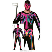 Op deze afbeelding zie je een Kostuums, van het merk Guirca. Neom Multicolor Skelet Lightbones Man Kostuum