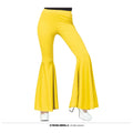 Gele Wijde Pijpen Disco Broek 70s Vrouw