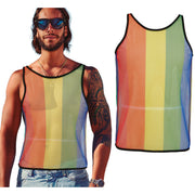 Op deze afbeelding zie je een Kostuums, van het merk Guirca. Ronny Rainbow Mesh Top Man