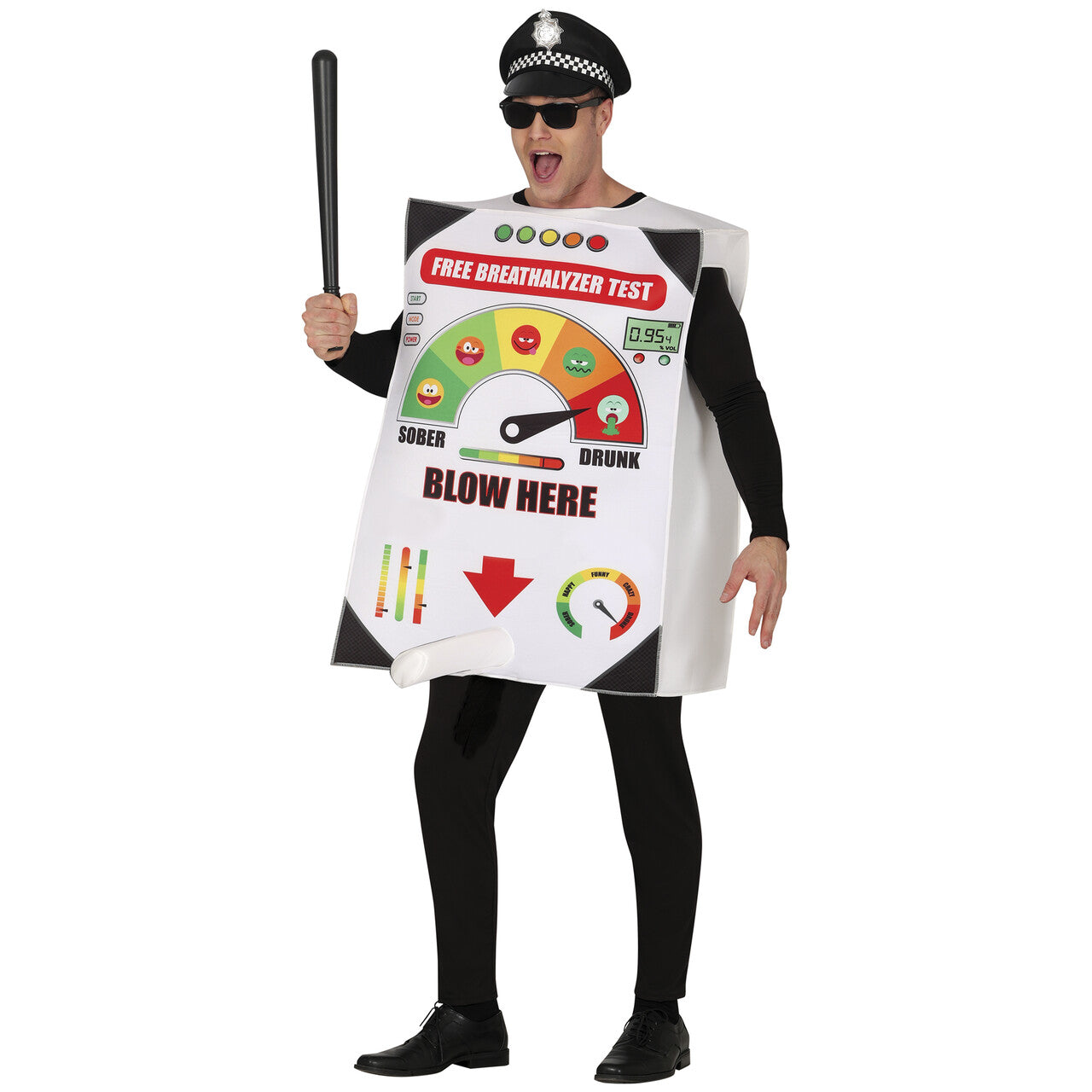 Op deze afbeelding zie je een Kostuums, van het merk Guirca. De Ultieme Blaastest Man