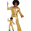 Gouden 80s Jumpsuit Disco Daddy Man Kostuum