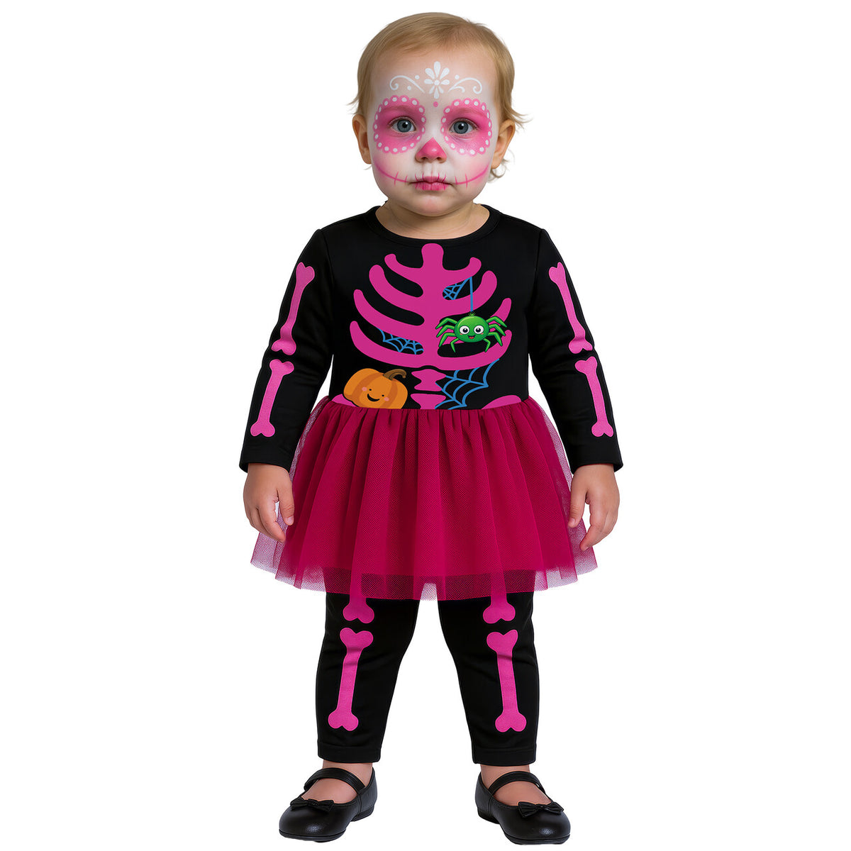 Op deze afbeelding zie je een Kostuums, van het merk Guirca. Cute Skeleton Meisje Kostuum