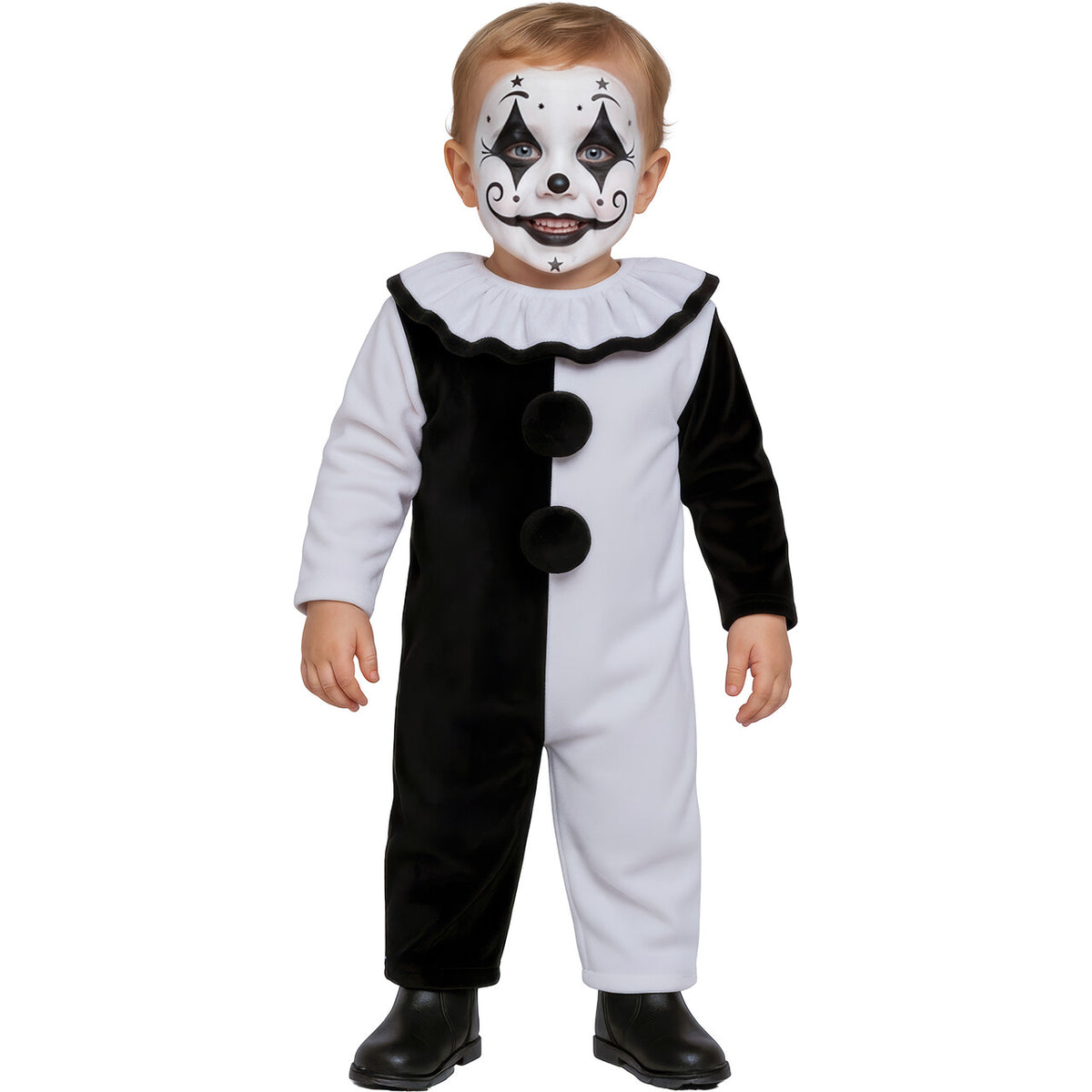 Op deze afbeelding zie je een Kostuums, van het merk Guirca. Terrorific Baby Clown Kind Kostuum