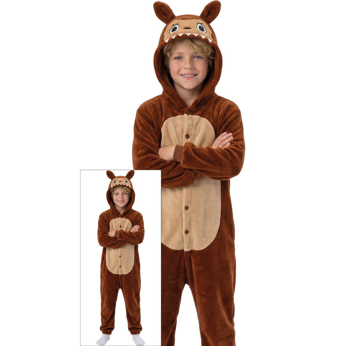 Op deze afbeelding zie je een Kostuums, van het merk Guirca. La Booboo Onesie Bruin Kind Kostuum