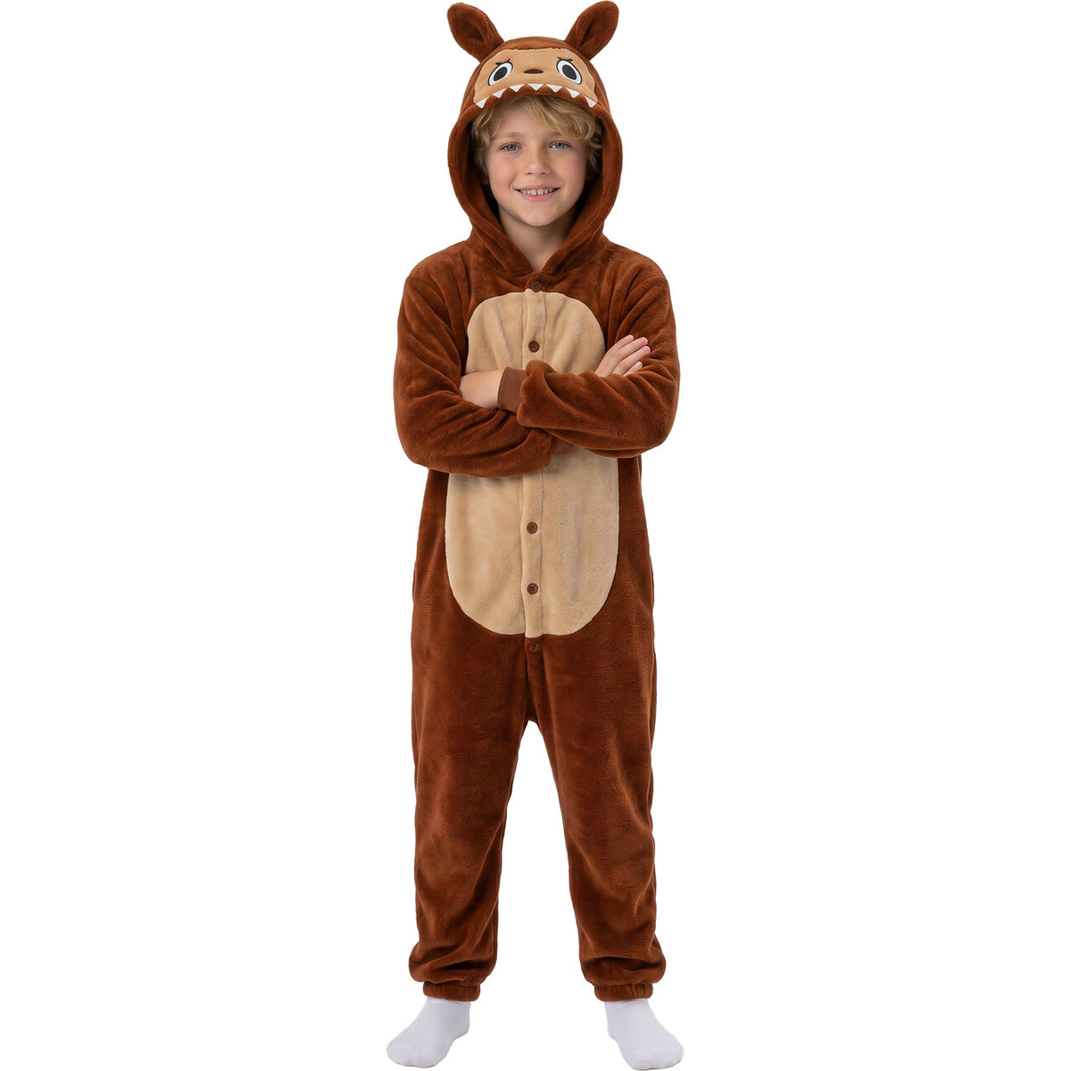 Op deze afbeelding zie je een Kostuums, van het merk Guirca. La Booboo Onesie Bruin Kind Kostuum