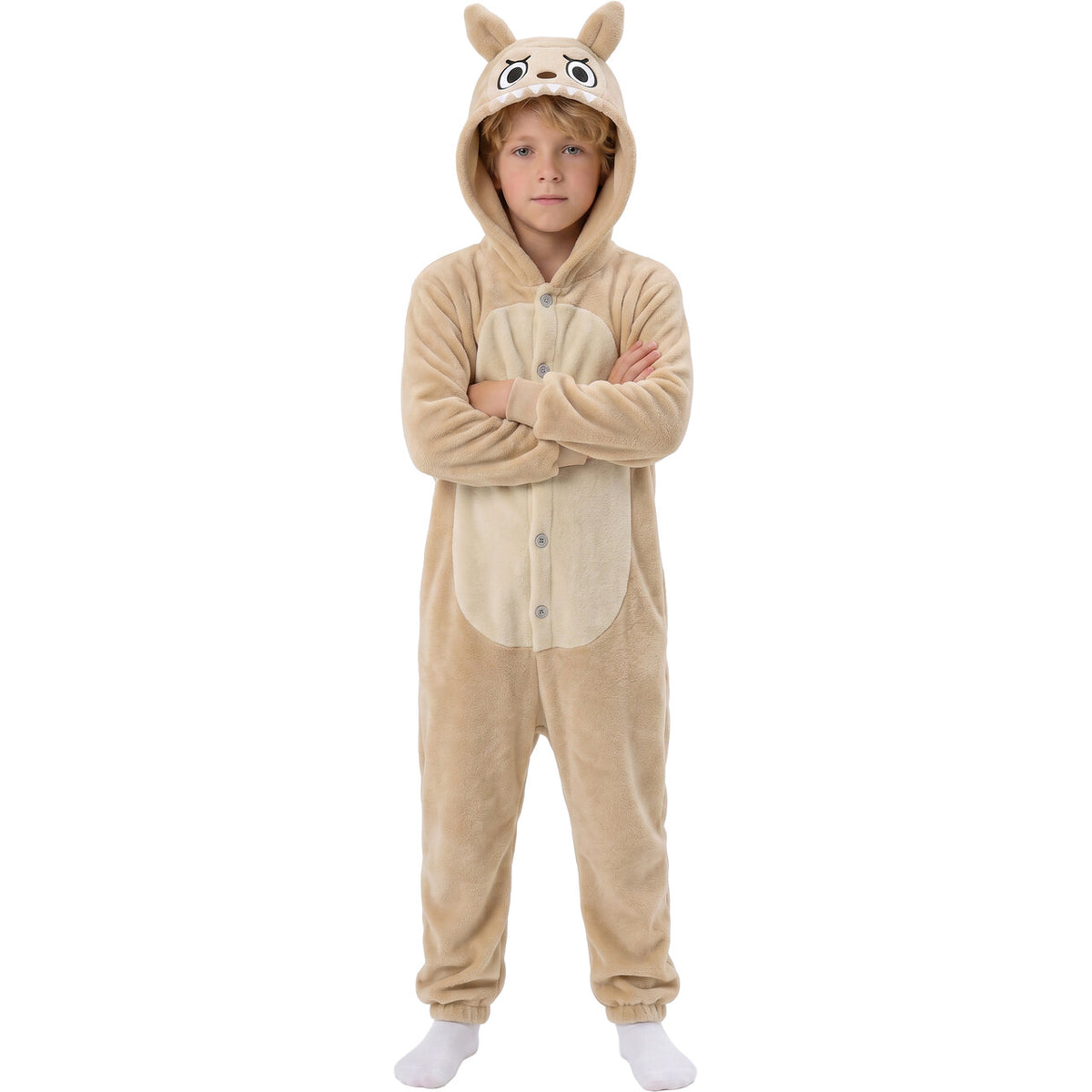 Op deze afbeelding zie je een Kostuums, van het merk Guirca. Relaxte La Fufu Onesie Beige Kind Kostuum
