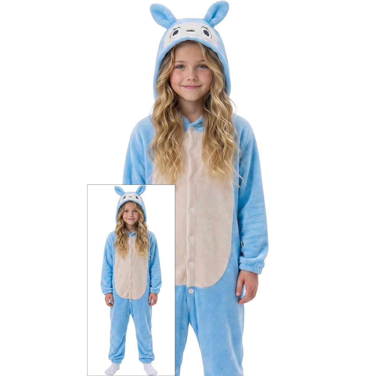 Op deze afbeelding zie je een Kostuums, van het merk Guirca. Nepbubu Onesie Blauw Kind Kostuum