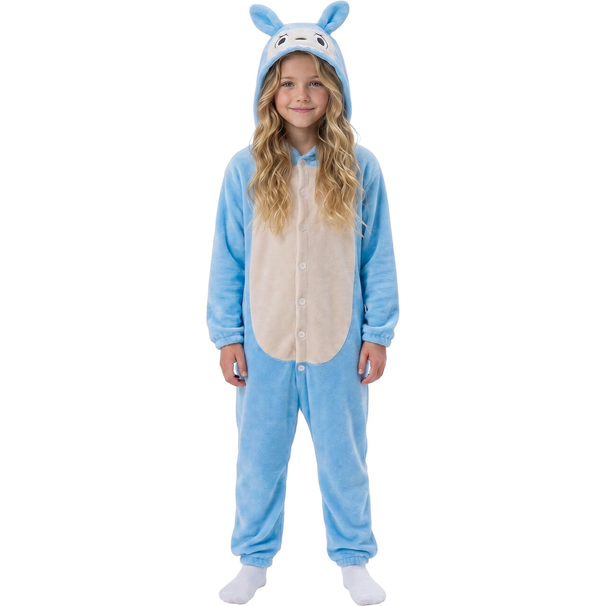 Op deze afbeelding zie je een Kostuums, van het merk Guirca. Nepbubu Onesie Blauw Kind Kostuum