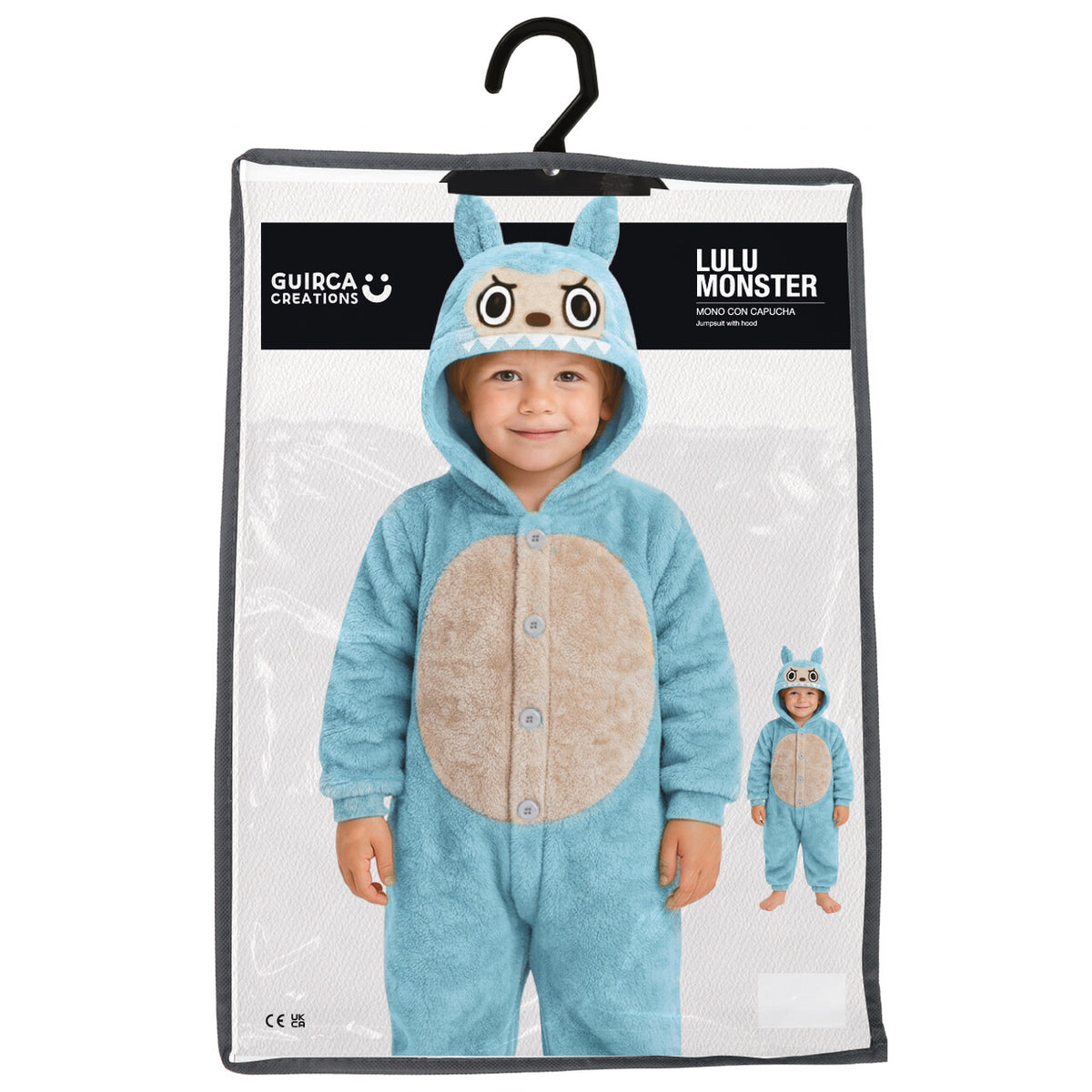 Op deze afbeelding zie je een Kostuums, van het merk Guirca. Nepbubu Onesie Blauw Kind Kostuum