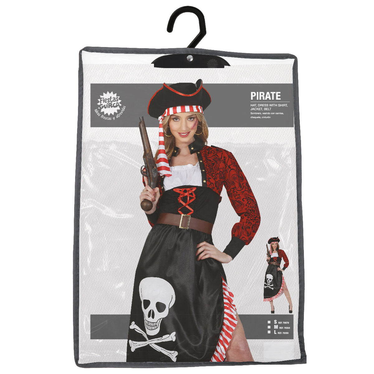 Op deze afbeelding zie je een Kostuums, van het merk Guirca. Piraat Barbar Skull Vrouw Kostuum