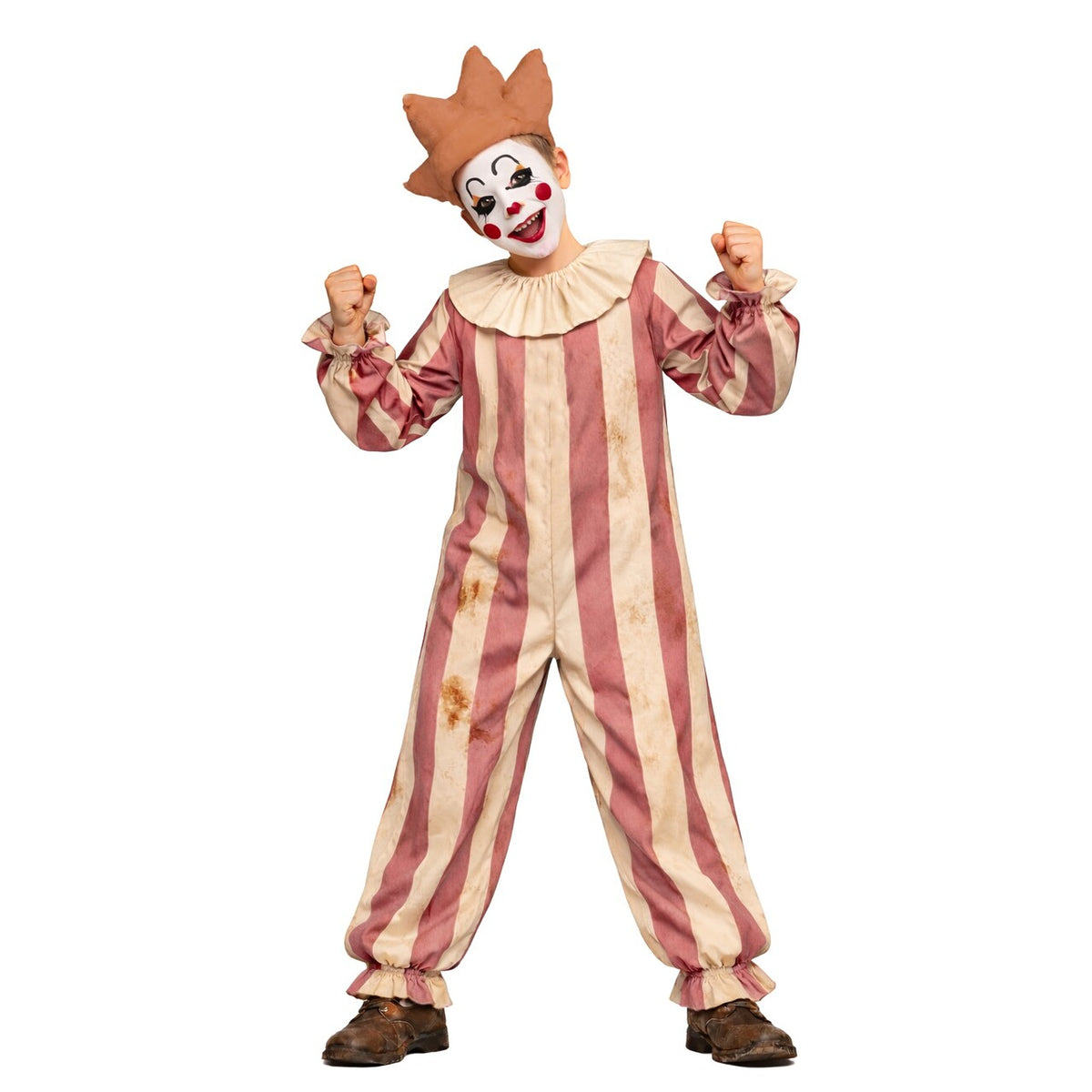 Op deze afbeelding zie je een Kostuums, van het merk Guirca. Vintage Circus Clown Kind Kostuum
