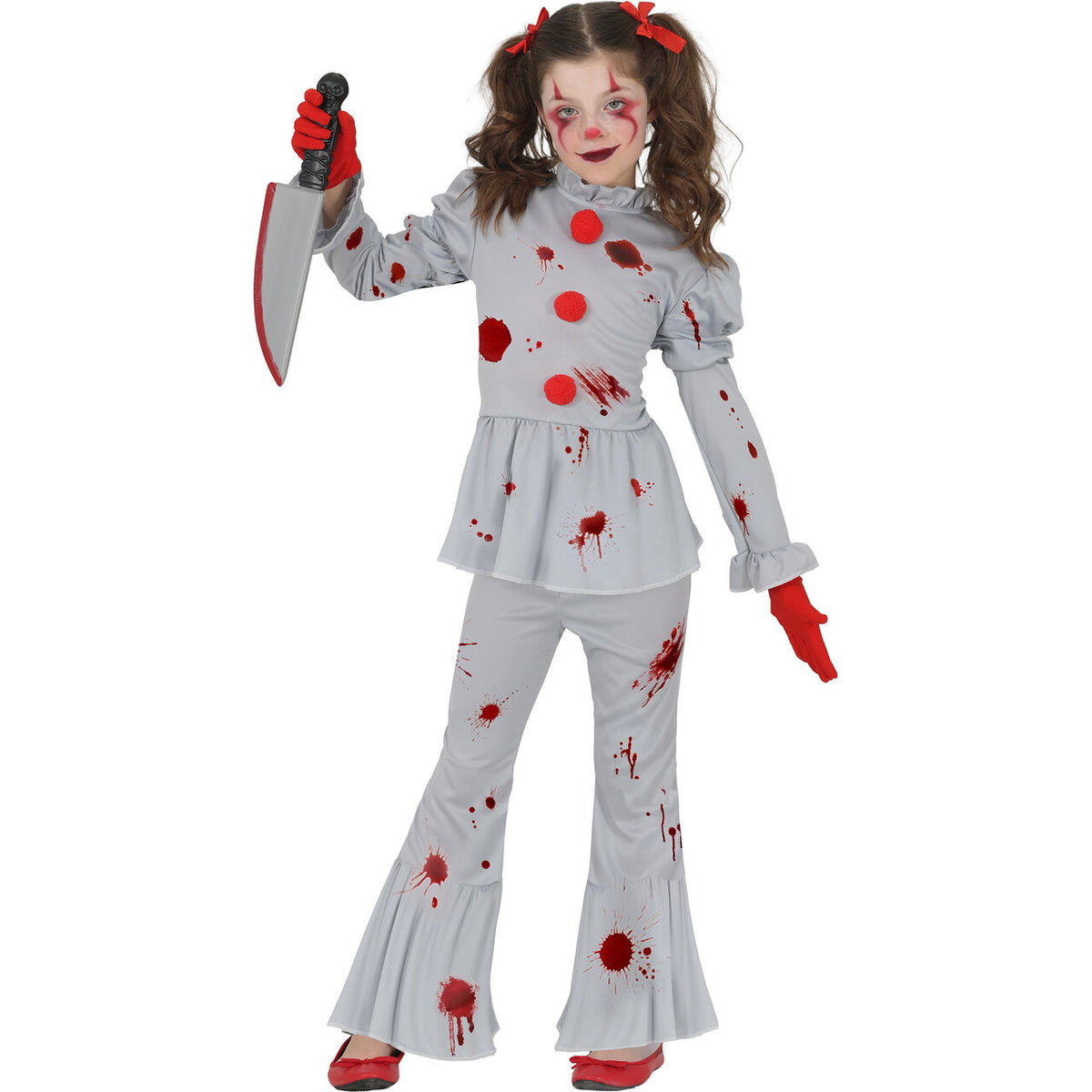 Op deze afbeelding zie je een Kostuums, van het merk Guirca. Lady Clown Pennywise Meisje Kostuum
